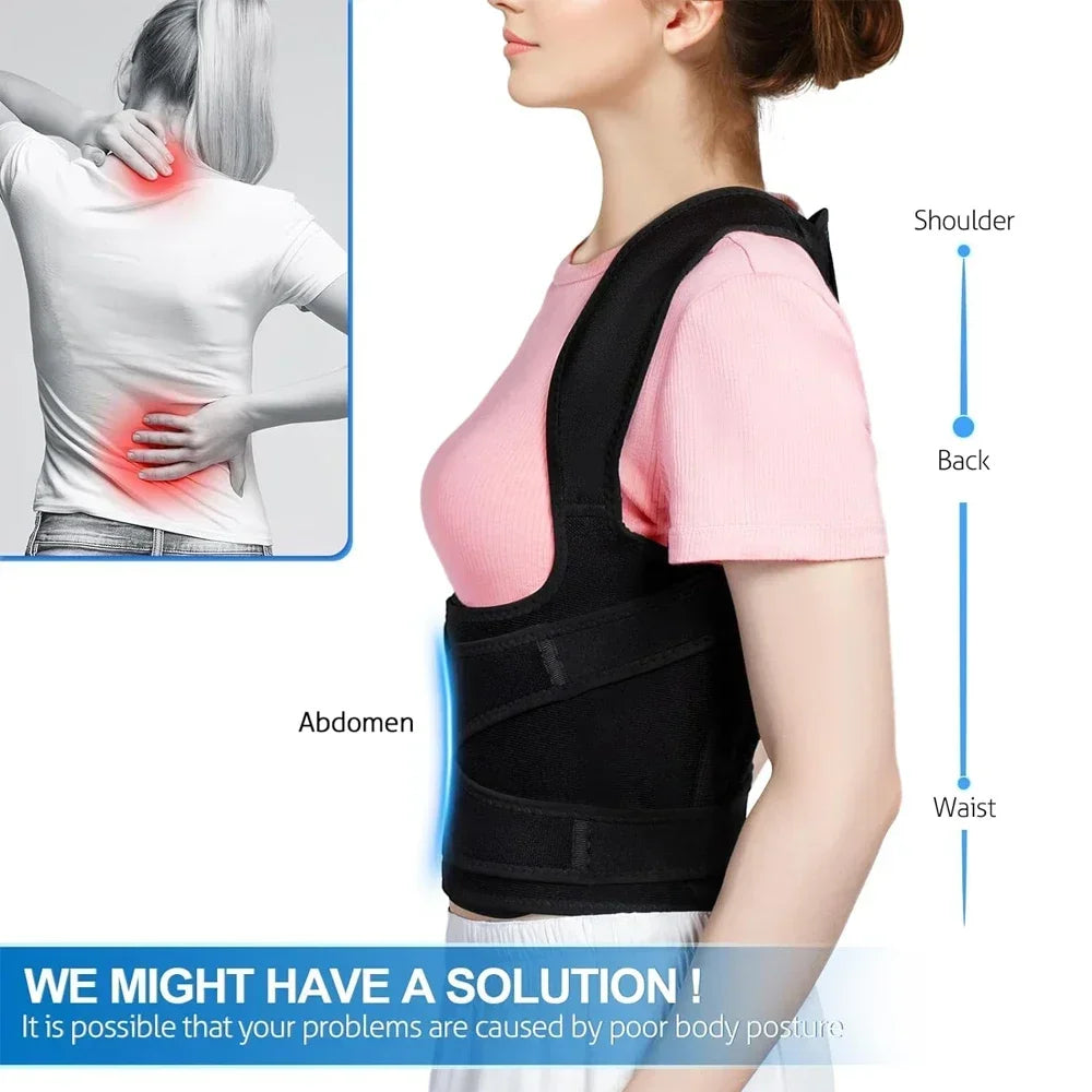 Posture Corrector Back Orthopedic Straps for Men and Women Fully Adjustable Spinal Brace Comfortable Effective Upper Back Brace