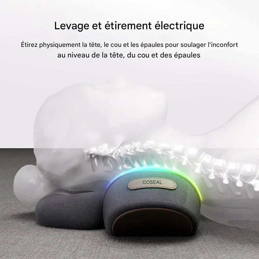 Oreiller Massant Électrique - Massage Cervical, Vibration et Compression Chauffante