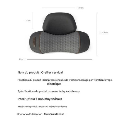 Oreiller Massant Électrique - Massage Cervical, Vibration et Compression Chauffante