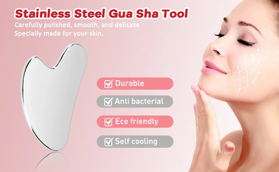 Stainless Steel Skin Scraping Face Massage Skincare Tool Guasha Scraper Lifting Anti Wrinkle Gua Sha Body Neck Care Massager