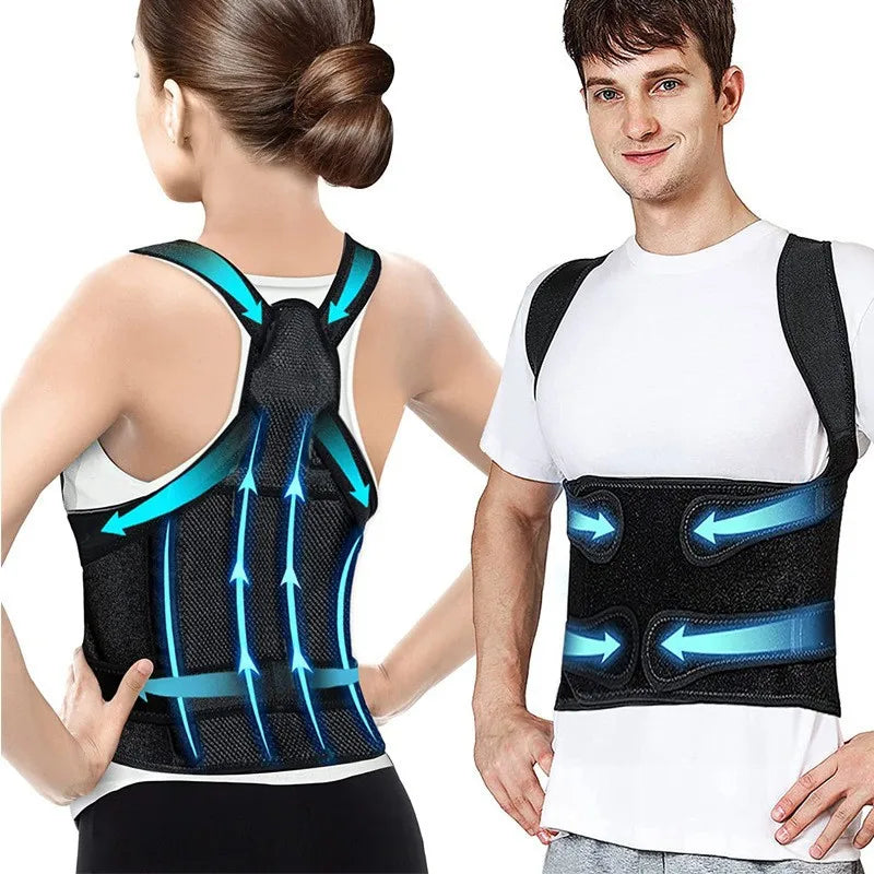 JUSTLANG Back Posture Corrector Lumbar Pad Waist Support Hunchback Spinal Orthopedic Straps Correct UNISEX Back Brace For Adult