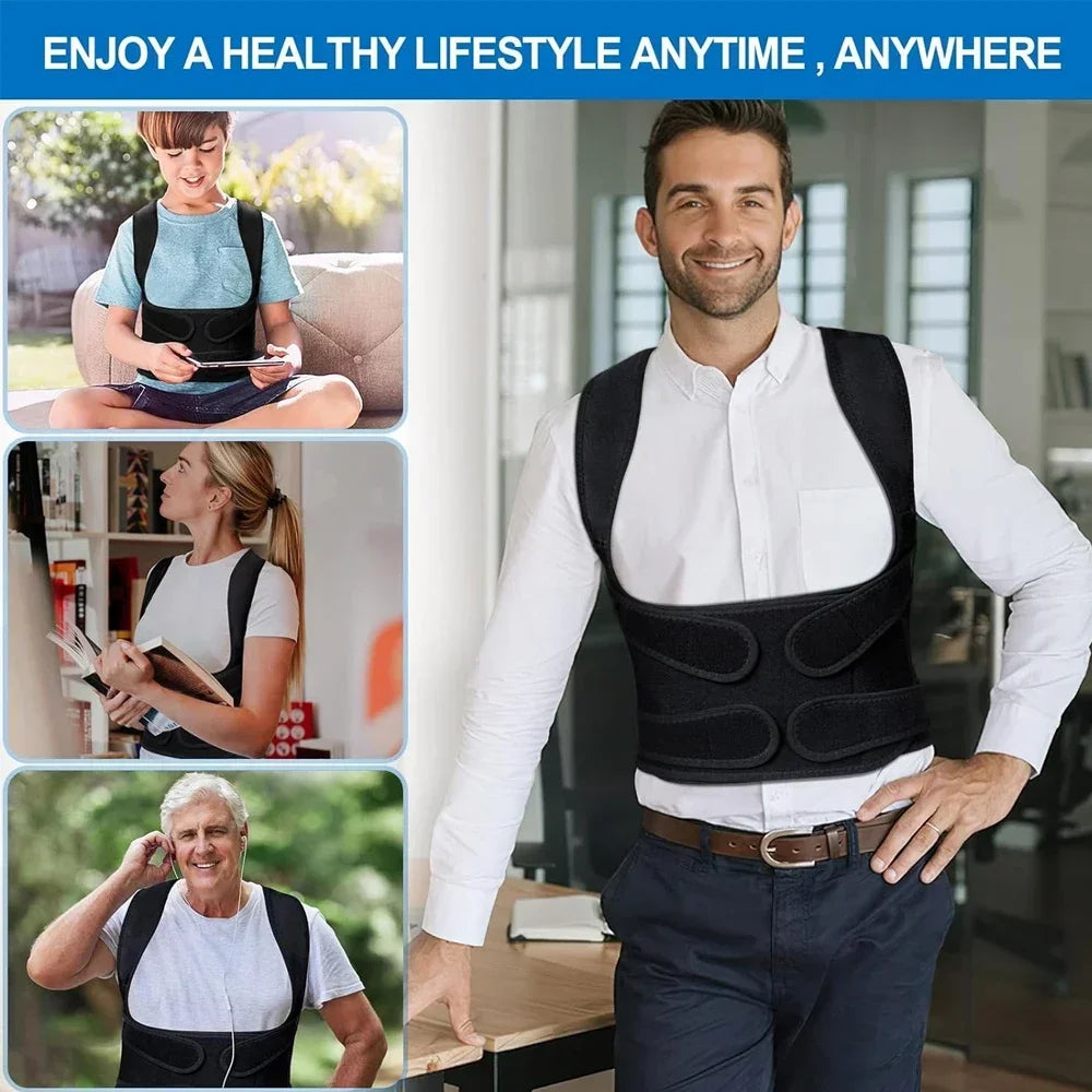 Posture Corrector Back Orthopedic Straps for Men and Women Fully Adjustable Spinal Brace Comfortable Effective Upper Back Brace