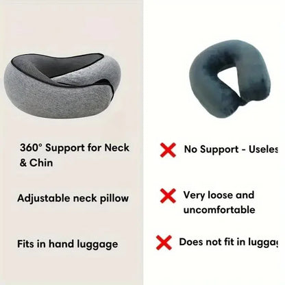 Travel Neck Pillow Memory Foam U-shaped Pillow Snail Style Travel Neck Support Portable Adjustable Soft Noon Break Sleep Pillows