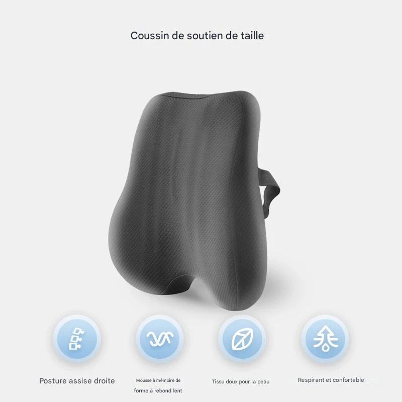 Ensemble Coussin en Mousse à Mémoire – Support Lombaire et Siège Ergonomique