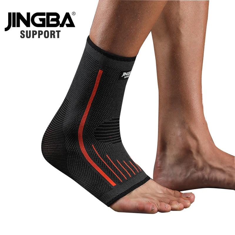 JINGBA SUPPORT 1 PCS 3D Compression Nylon Strap Belt Ankle Protector Football Ankle Support Basketball Ankle Brace Protective