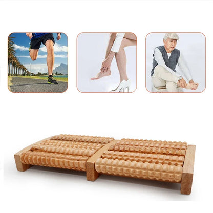 Rouleau de Massage en Bois pour Pieds – Relaxation et Soulagement des Douleurs