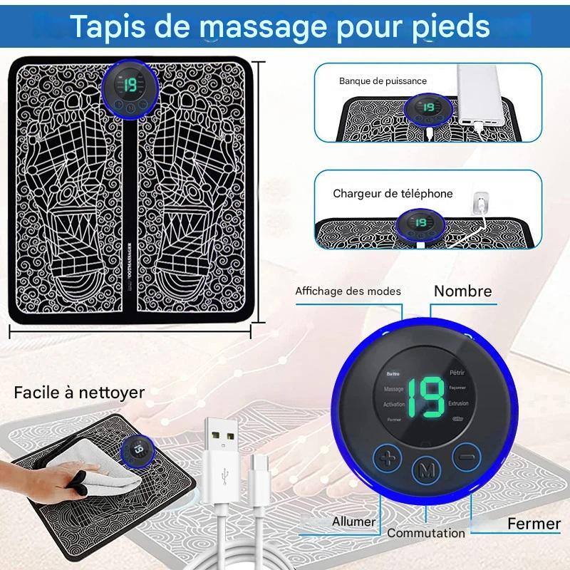 Tapis de Massage Électrique pour Pieds – Détente Musculaire et Bien-être à Domicile