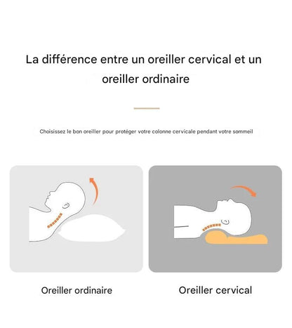 Oreiller Cervical en Mousse à Mémoire - Ergonomique et Orthopédique