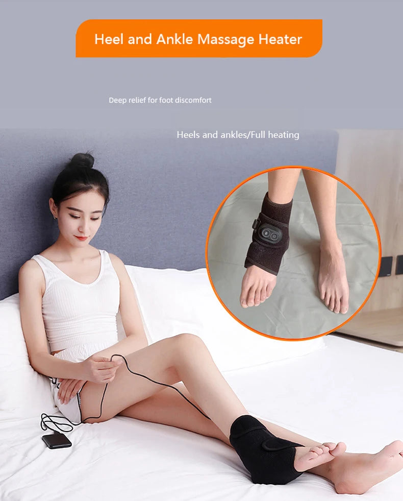 Foot Massager Hot Compress Vibration Massage SBR Diving Material USB Foot and Ankle Joint Hot Compress Protection