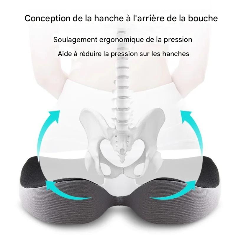 Coussin Orthopédique en Mousse Mémoire Antidérapant - Soulagement Coccyx, Sciatique et Prostate