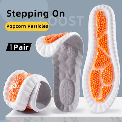 New Sport Insoles For Shoes High Elasticity Triple Shock Absorbing Sole Pad PU Memory Foam Air-cushion Super Soft Sneakers Soles