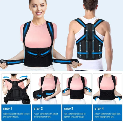 Posture Corrector Back Orthopedic Straps for Men and Women Fully Adjustable Spinal Brace Comfortable Effective Upper Back Brace