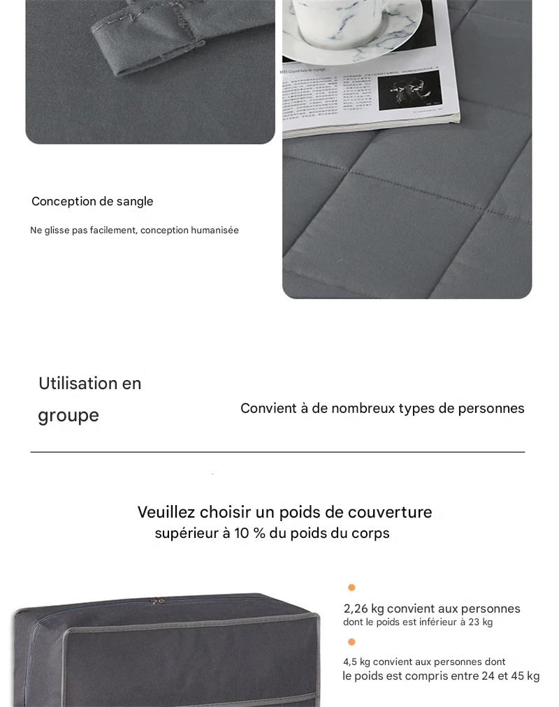 Couverture Lestée Matelassée Anti-Stress pour Sommeil Profond – Image 10