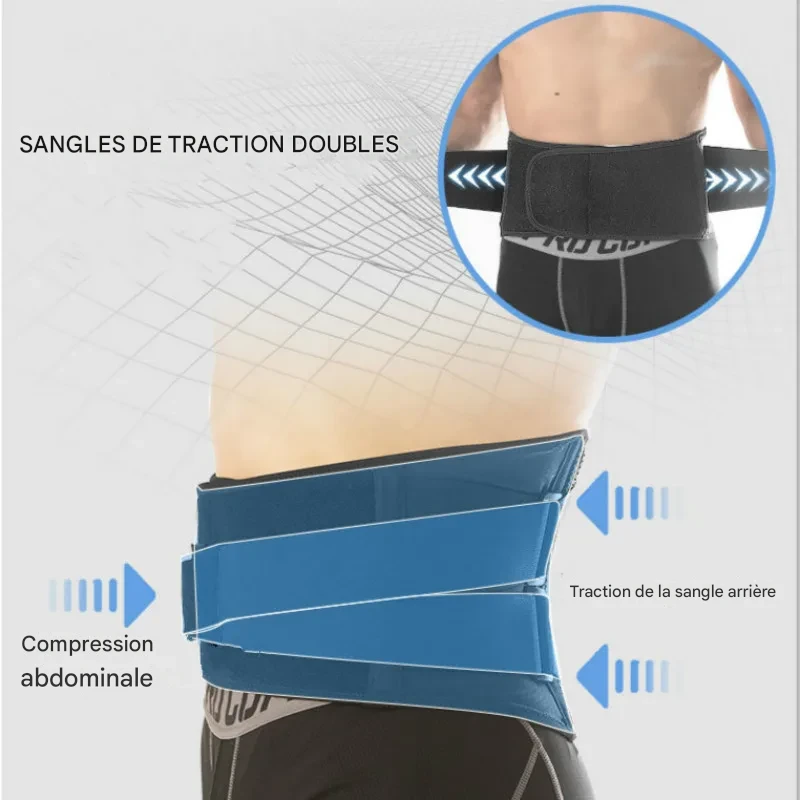 Ceinture lombaire noire ergonomique pour sport et soulagement dos – Image 13