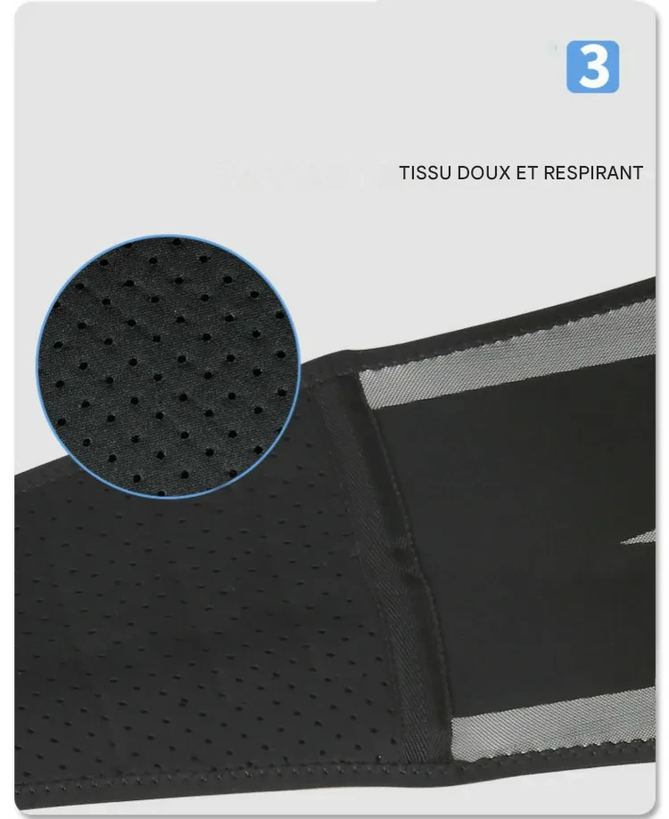 Ceinture lombaire noire ergonomique pour sport et soulagement dos – Image 3