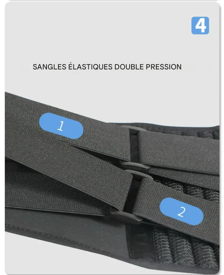 Ceinture lombaire noire ergonomique pour sport et soulagement dos – Image 2