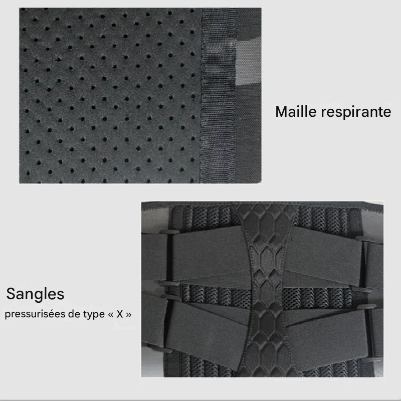 Ceinture lombaire noire ergonomique pour sport et soulagement dos – Image 11