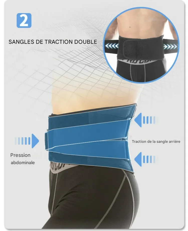 Ceinture lombaire noire ergonomique pour sport et soulagement dos – Image 5