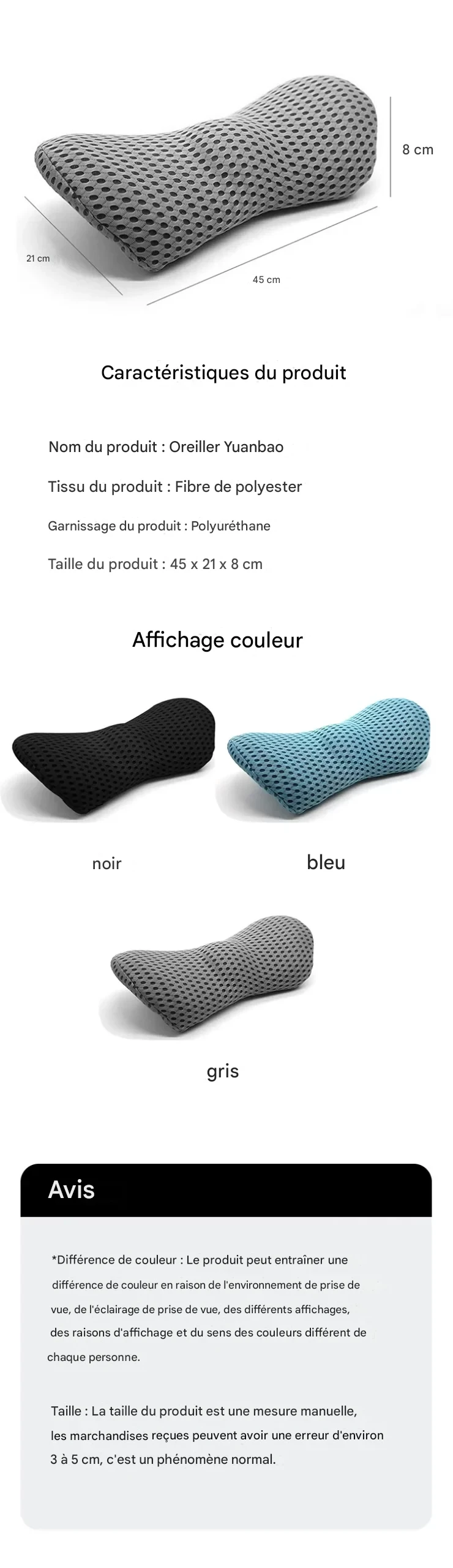 Coussin Lombaire Mémoire de Forme Respirant pour Soutien Postural Optimal – Image 2