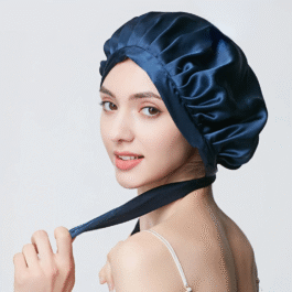 Bonnet de nuit en soie pure – protection cheveux anti-frisottis élégante
