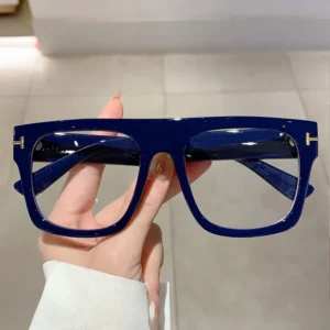 Lunettes rétro carrées épaisses anti-lumière bleue confort visuel