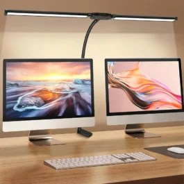 Lampe de bureau LED à clip, bras articulé et lumière anti-fatigue