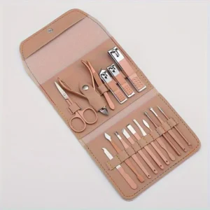 Coffret Manucure 16 pcs Pro avec Étui Voyage Coloré Durable