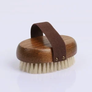 Brosse Massage Poils Naturels Ébène Exfolie et Revitalise Peau
