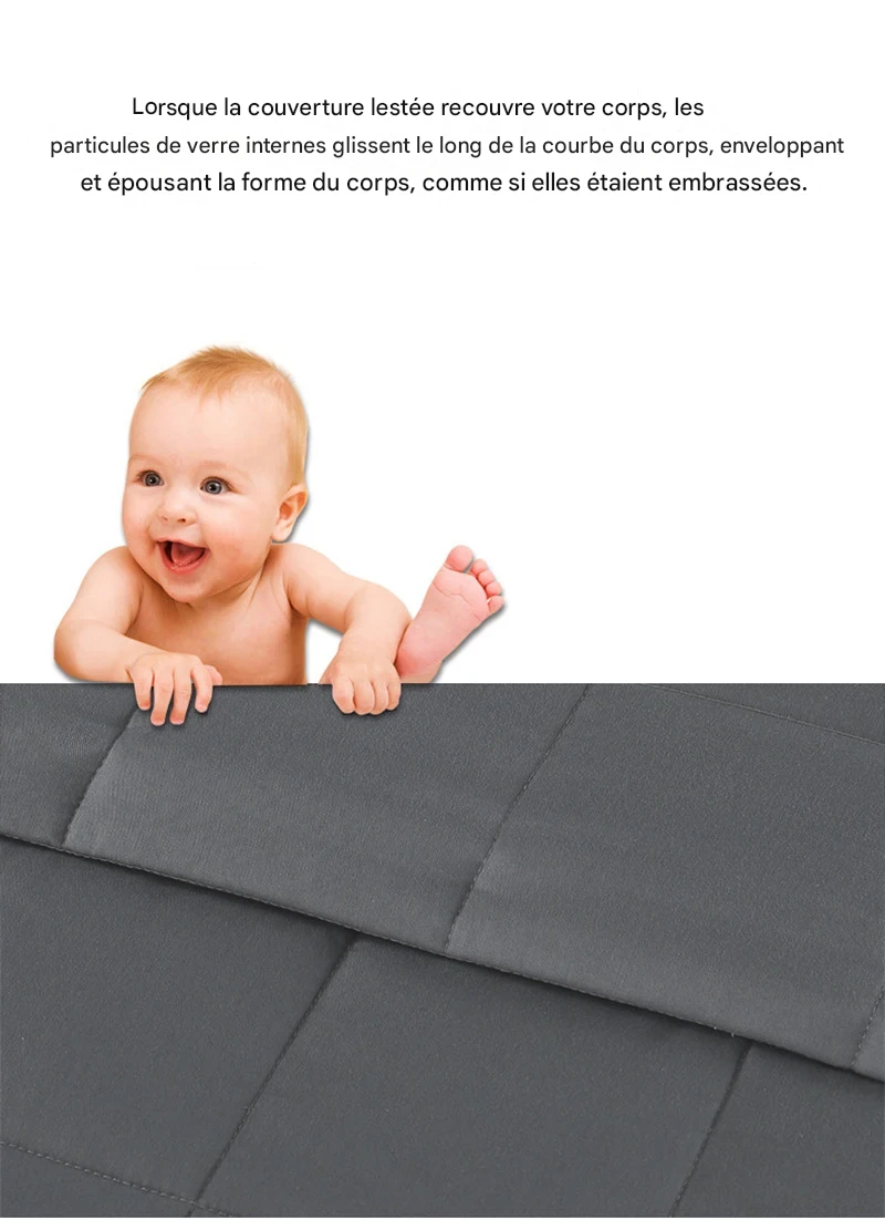 Couverture Lestée Matelassée Anti-Stress pour Sommeil Profond – Image 14
