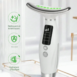 Appareil Visage & Cou Lumière LED 7 Modes, Poignée Ergonomique