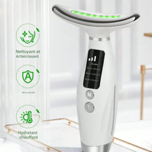 Appareil Visage & Cou Lumière LED 7 Modes, Poignée Ergonomique