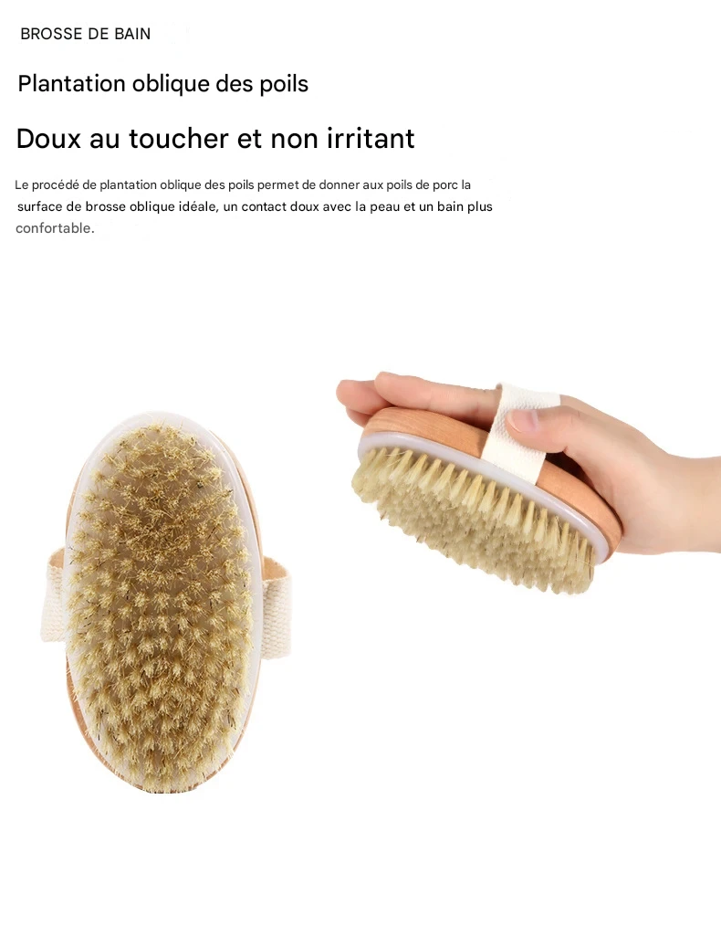 Brosse Corps Poils Naturels Massage & Exfoliation Douce Spa – Image 8