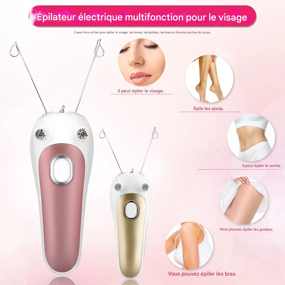Épilateur électrique visage et corps doux or ou rose, précision optimale – Image 6
