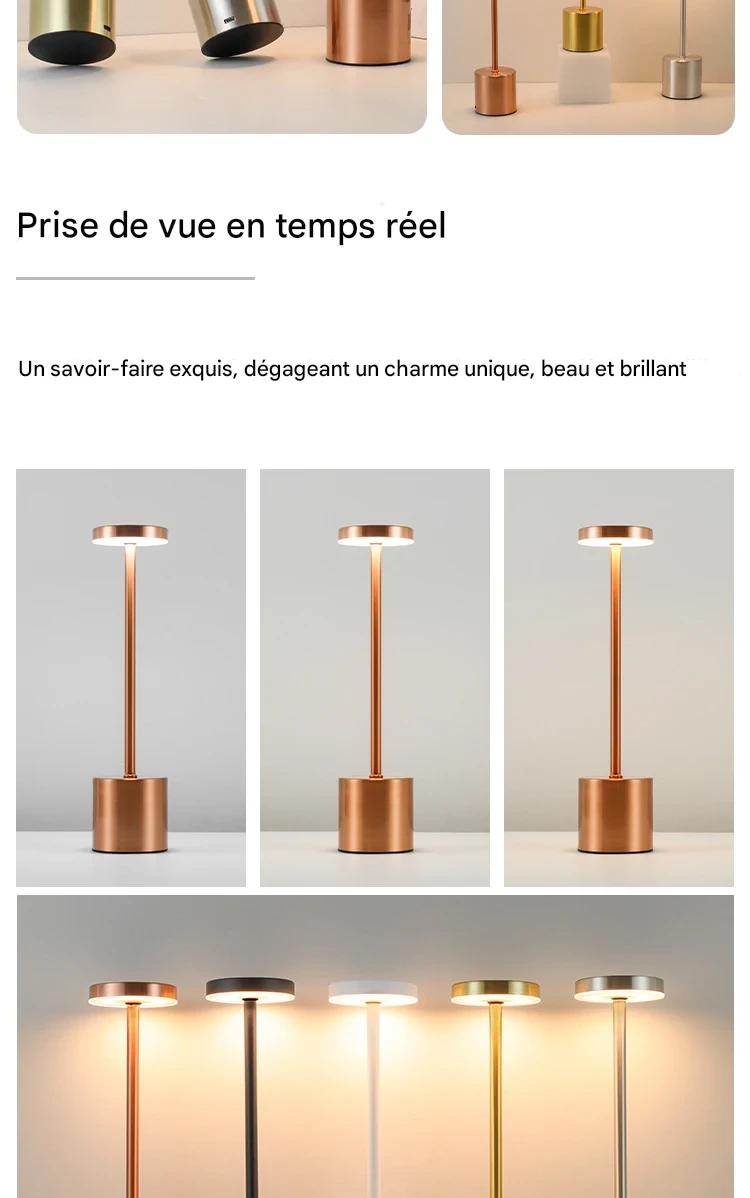 Lampe LED tactile rechargeable 3 couleurs pour ambiance personnalisée – Image 5