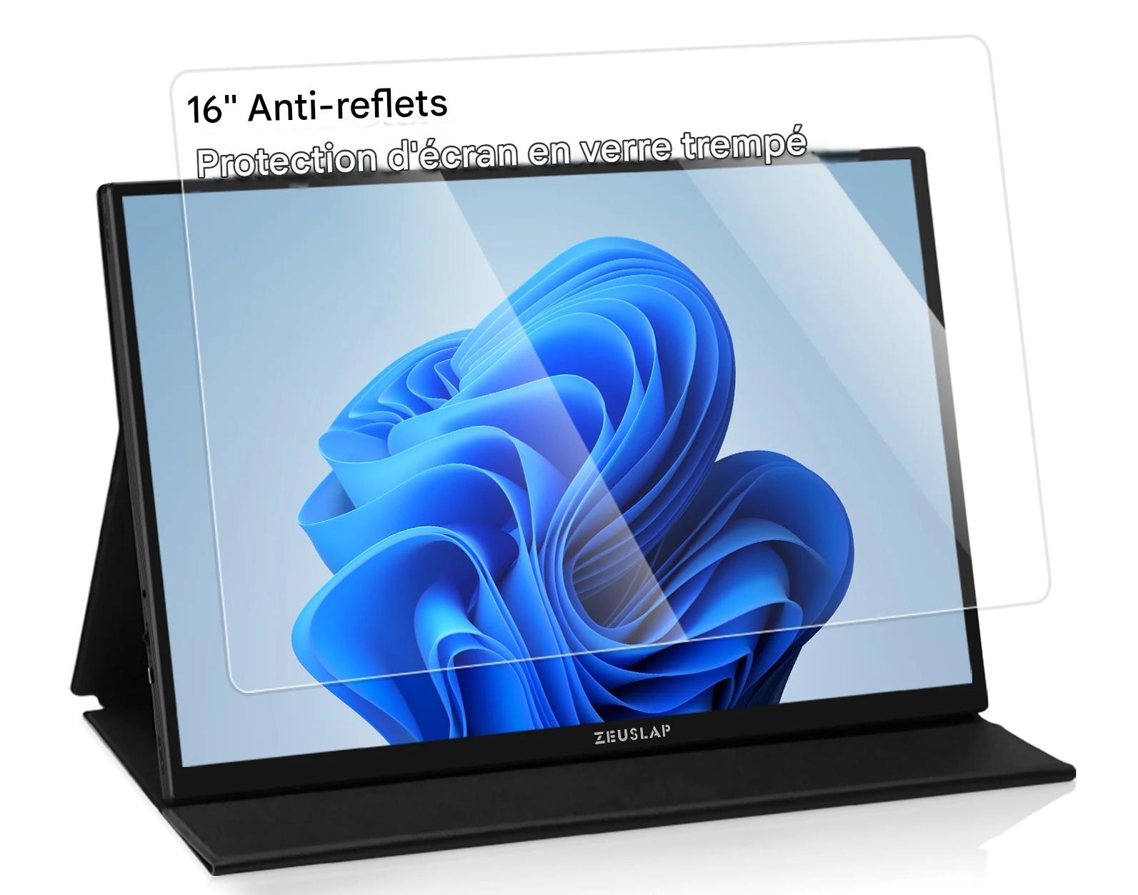 Protection Verre Trempé 16" ZEUSLAP Antirayures et Anti-reflets