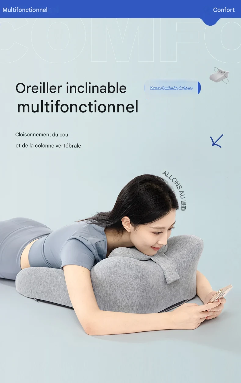 Oreiller ergonomique 60 x42 x23 cm soutien cou et posture optimale – Image 21