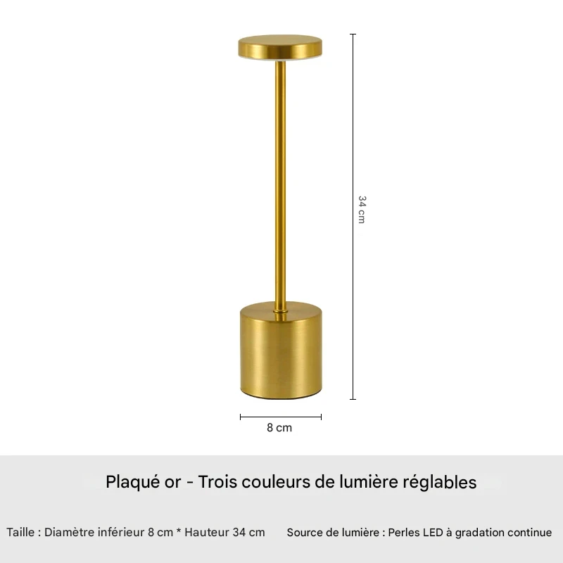 Lampe LED tactile rechargeable 3 couleurs pour ambiance personnalisée – Image 10