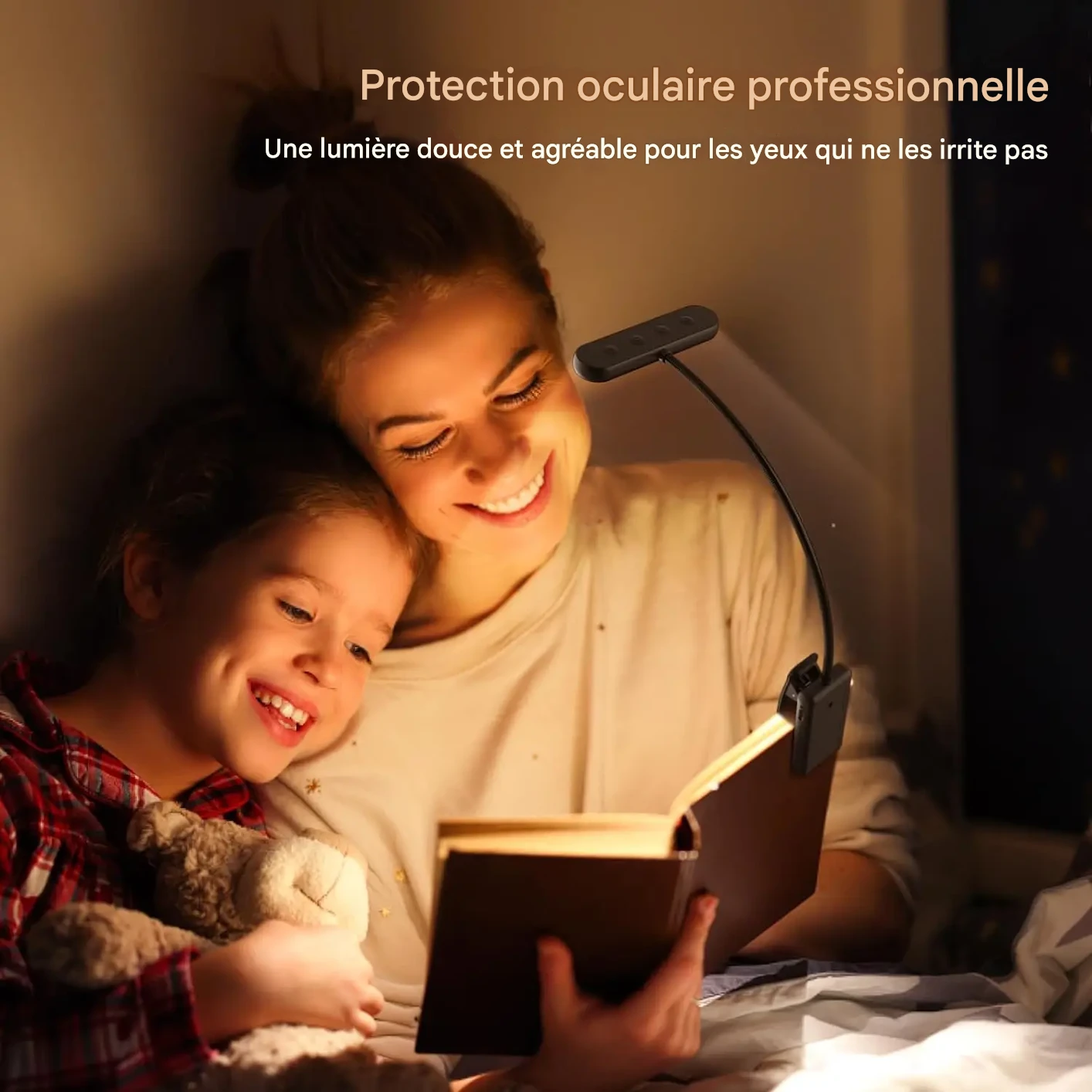 Lampe de lecture USB rechargeable 14 LEDs lumière ajustable portable – Image 9