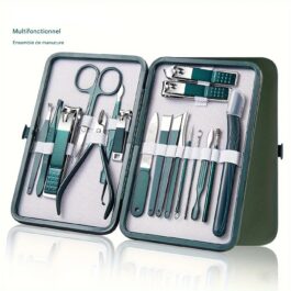 Kit manucure pédicure inox complet avec étui voyage pratique