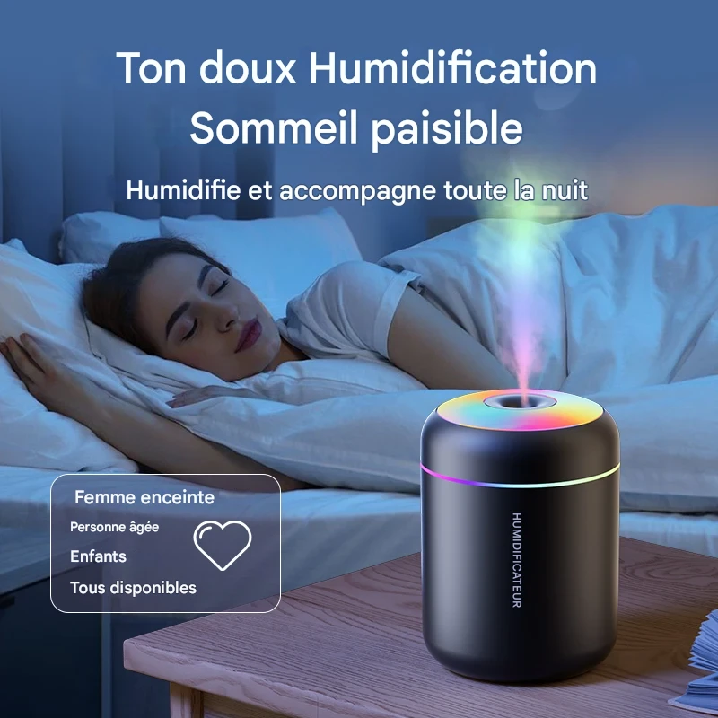 Mini humidificateur USB 180 ml silencieux pour sommeil apaisant – Image 10