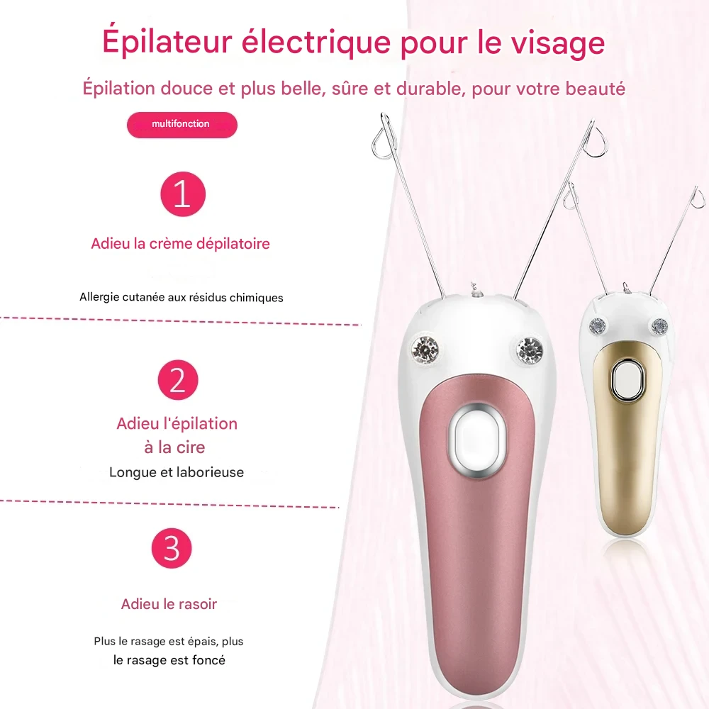 Épilateur électrique visage et corps doux or ou rose, précision optimale – Image 4