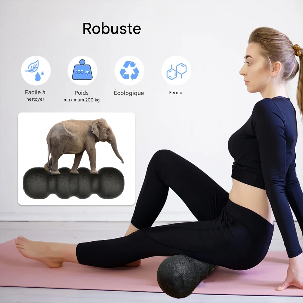 Rouleau Massage Cacahuète 45 cm Mousse Densité Haute Dos & Cou – Image 5