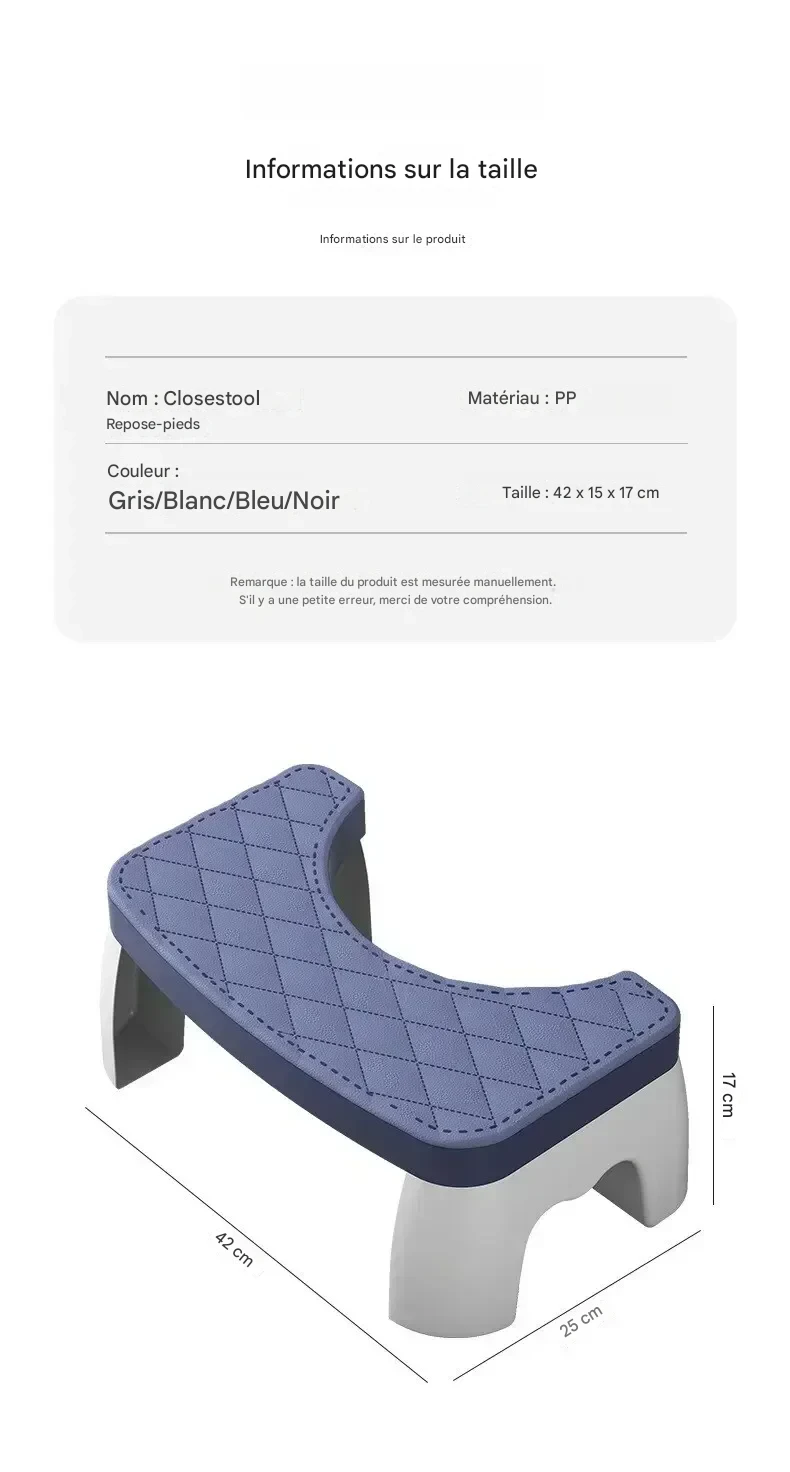 Tabouret toilette antidérapant ergonomique pour posture optimale – Image 8