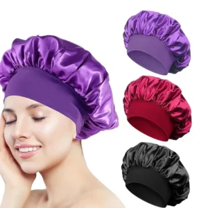 Bonnet de nuit satin doux anti-frisottis pour cheveux fragiles