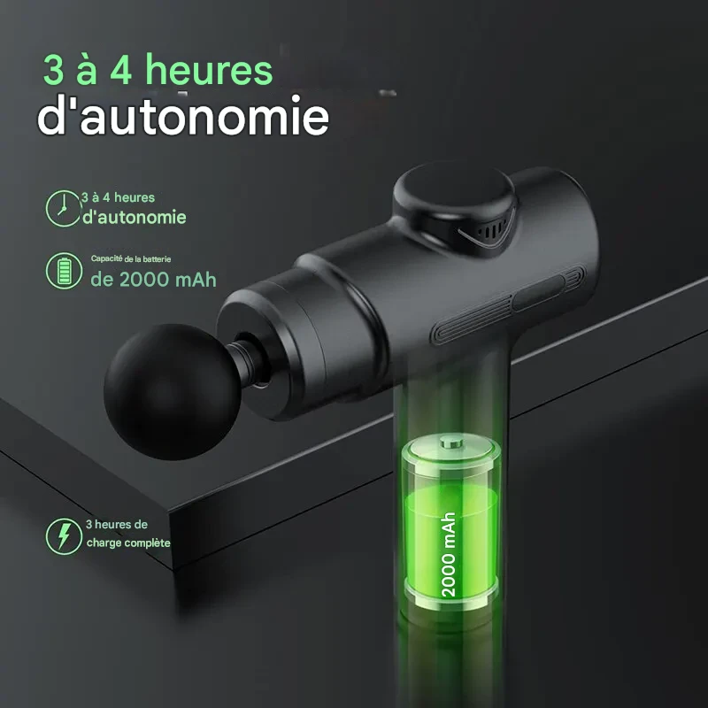 Pistolet de Massage Électrique 8 Têtes pour Relaxation Musculaire Pro – Image 14