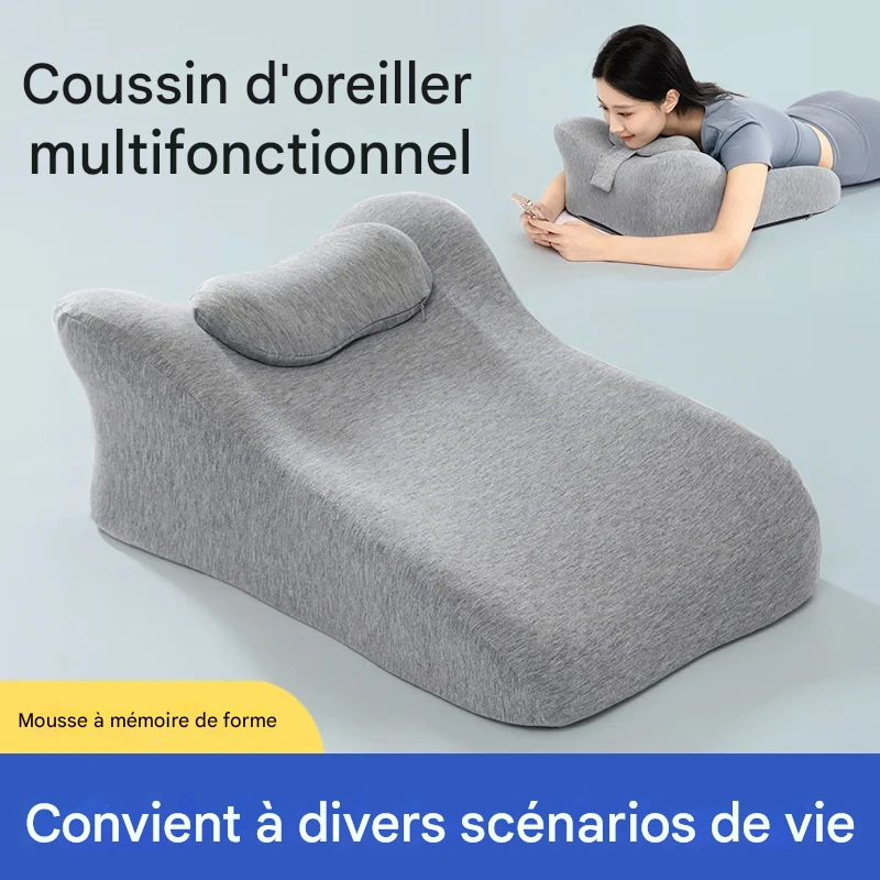 Oreiller ergonomique 60 x42 x23 cm soutien cou et posture optimale