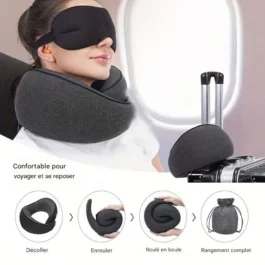 Oreiller de voyage mémoire de forme soutien cervical lavable
