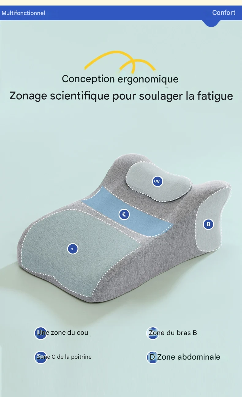 Oreiller ergonomique 60 x42 x23 cm soutien cou et posture optimale – Image 19