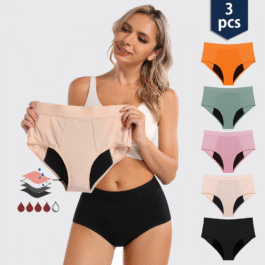 Lot 3 Culottes Menstruelles Taille Haute Flux Abondant Confortable