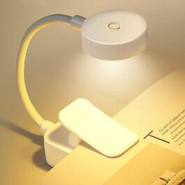 Lampe de lecture LED pliable USB à clip, lumière douce et ajustable